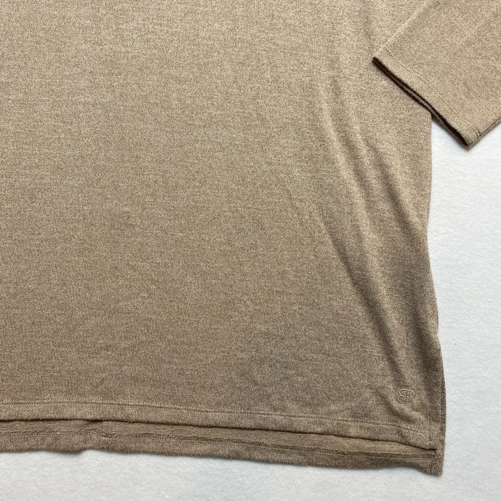 Banana Republic Knit Top Shirt Womens Large Tan Long Sleeve Pullover